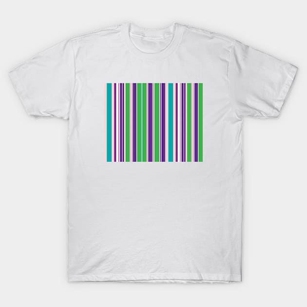 Purple & Green Stripes T-Shirt by StripePatterns